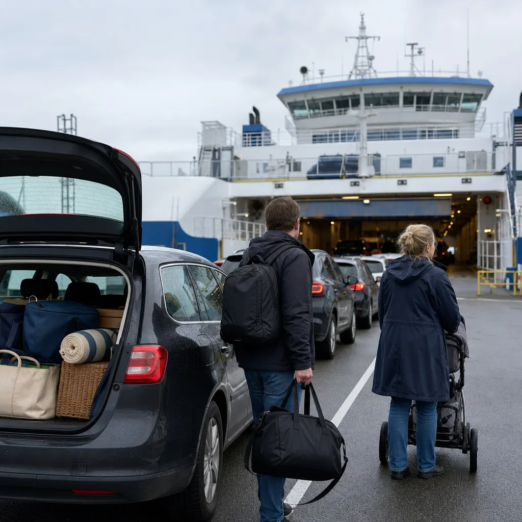 Incheckning på färjan